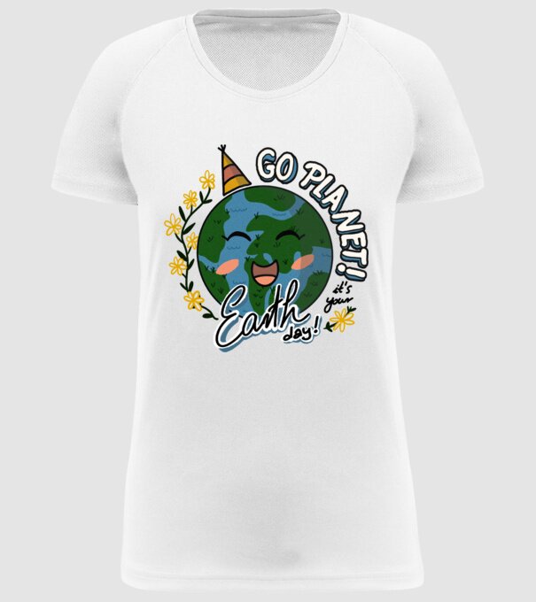 Go planet model alb pe tricou