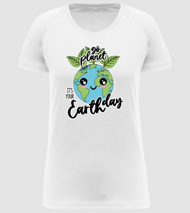 Go planet its your earth day model alb pe tricou