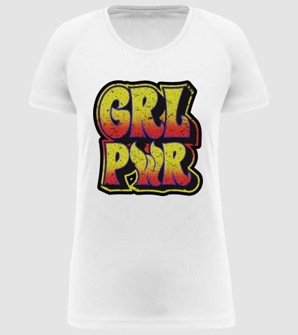 Girl power model alb pe tricou