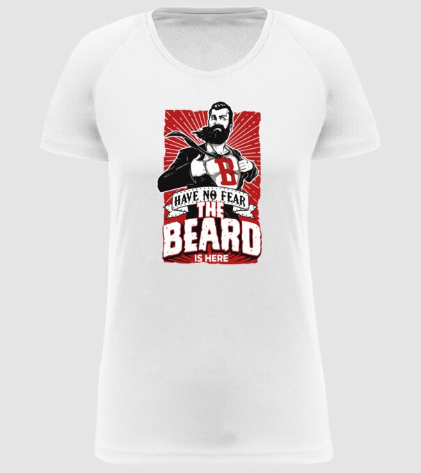 Have no fear the beard is here model alb pe tricou