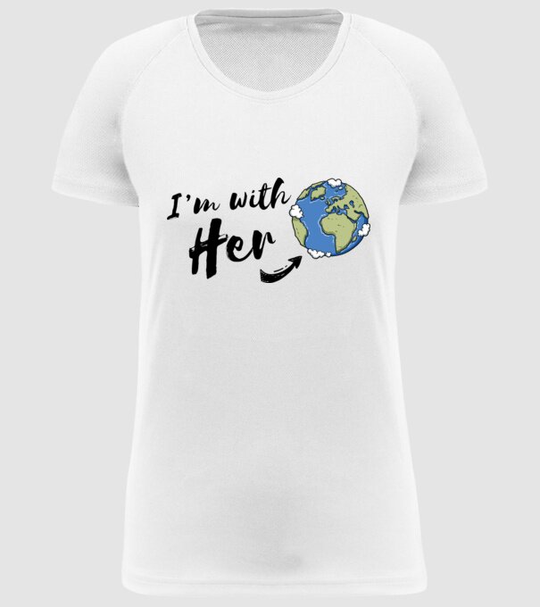 'i''m with her' model alb pe tricou