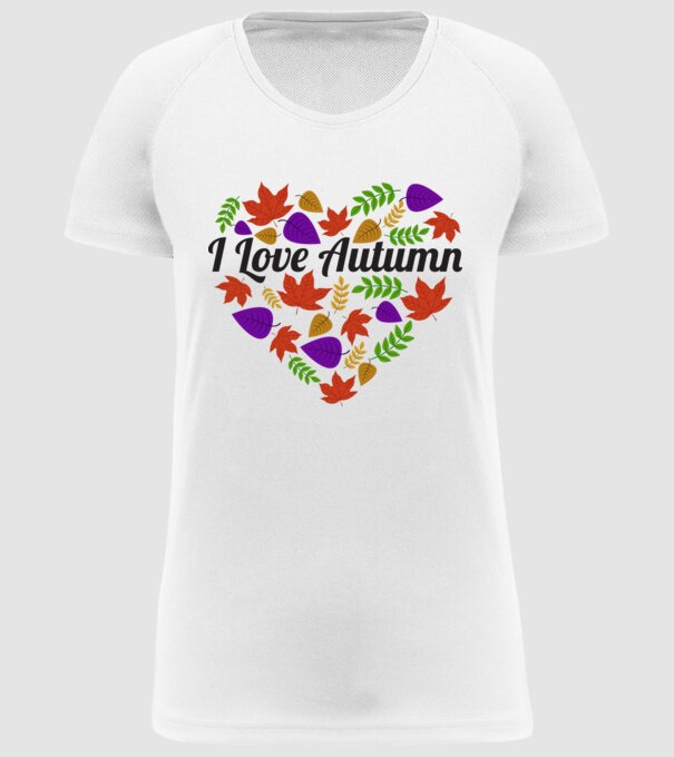 I love autumn model alb pe tricou