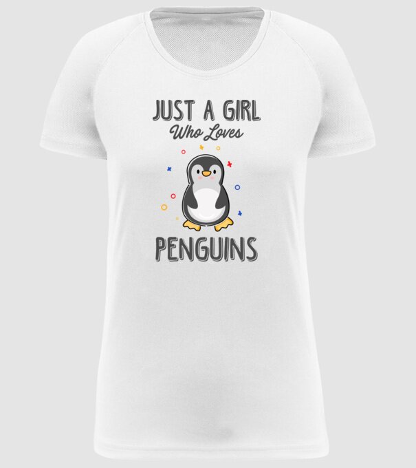 Just a girl who loves Penguins model alb pe tricou