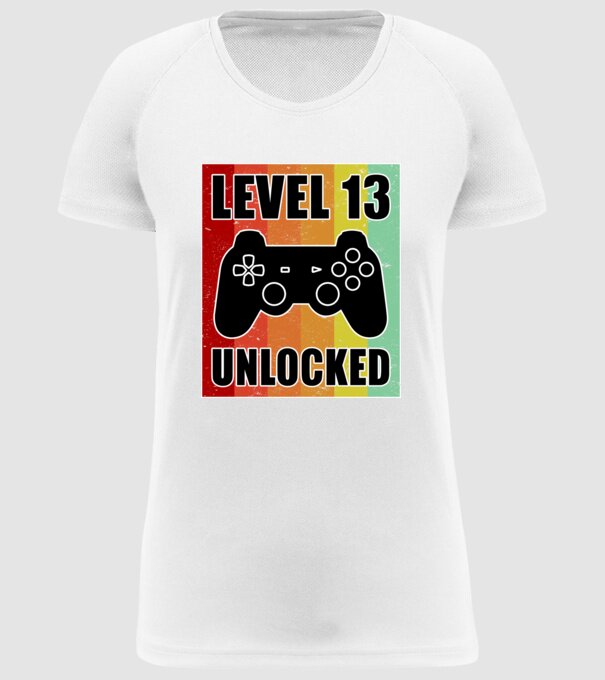 level 13 unlocked retro gamer model alb pe tricou