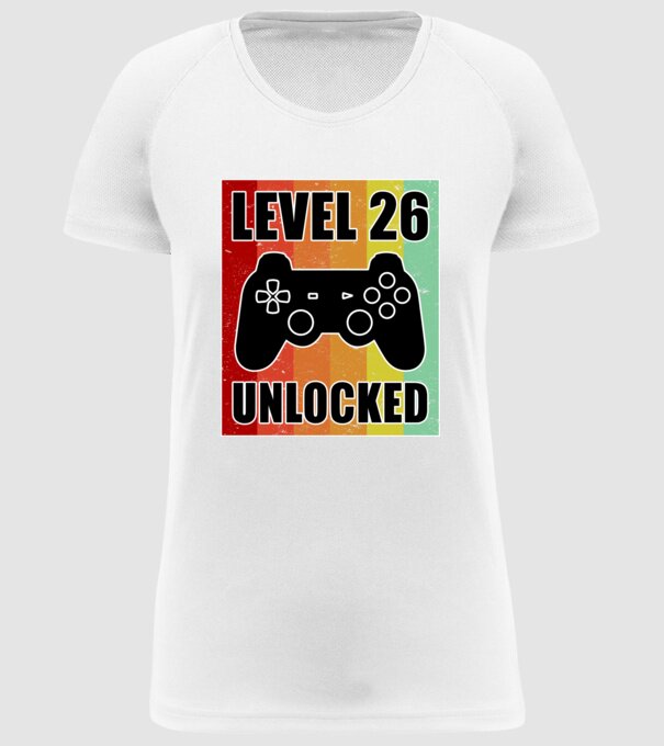 level 26 unlocked retro gamer model alb pe tricou
