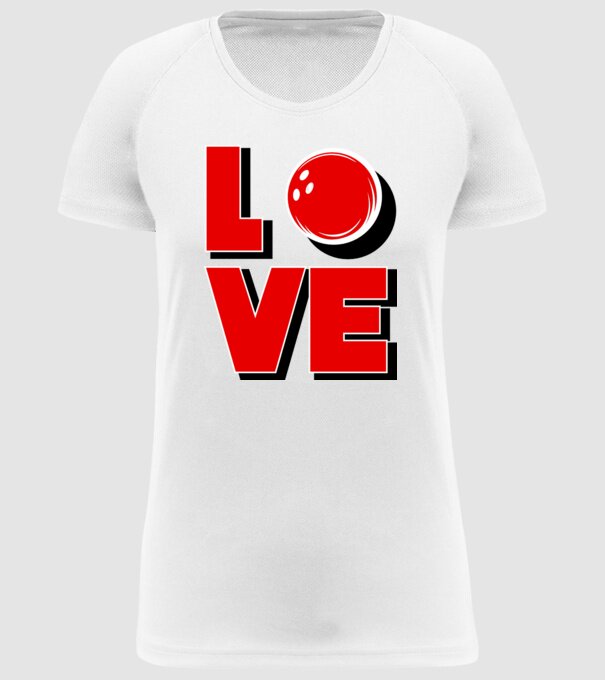 Love bowling model alb pe tricou