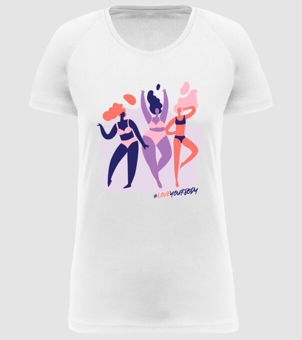#loveyourbody model alb pe tricou
