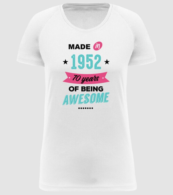 MADE in 1952 model alb pe tricou