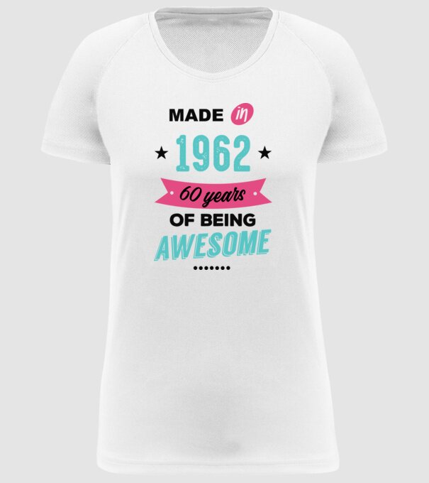 MADE in 1962 model alb pe tricou