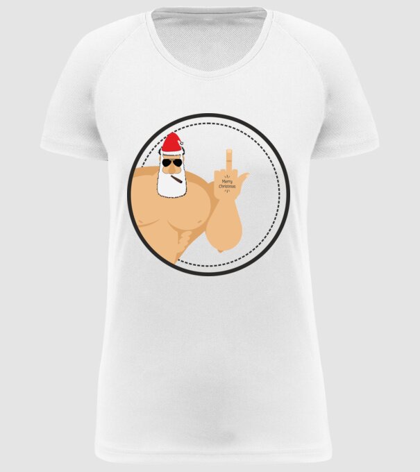 'Merry F''in Xmas' model alb pe tricou