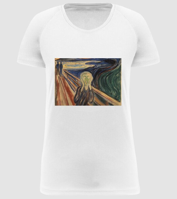 Pictură Munch Mască model alb pe tricou
