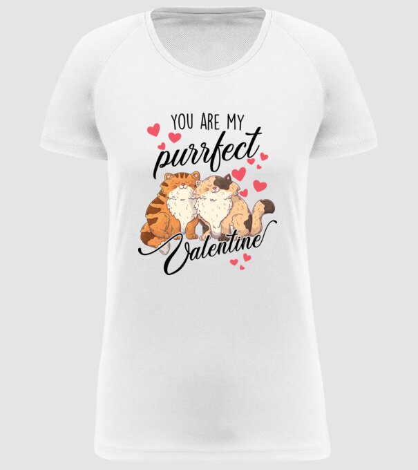 My purrfect valentine model alb pe tricou