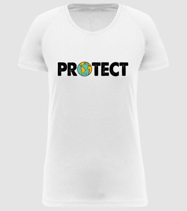 Protect earth model alb pe tricou