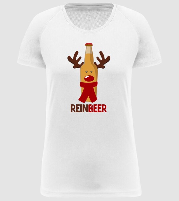 Bere REINBEER model alb pe tricou