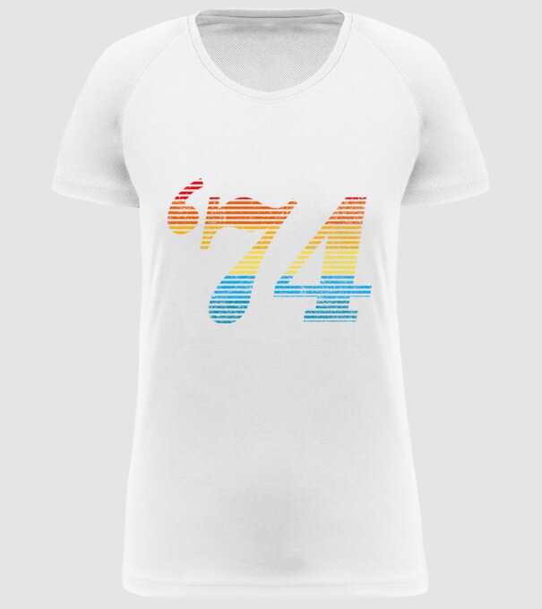 Retro Birthday 1974 model alb pe tricou