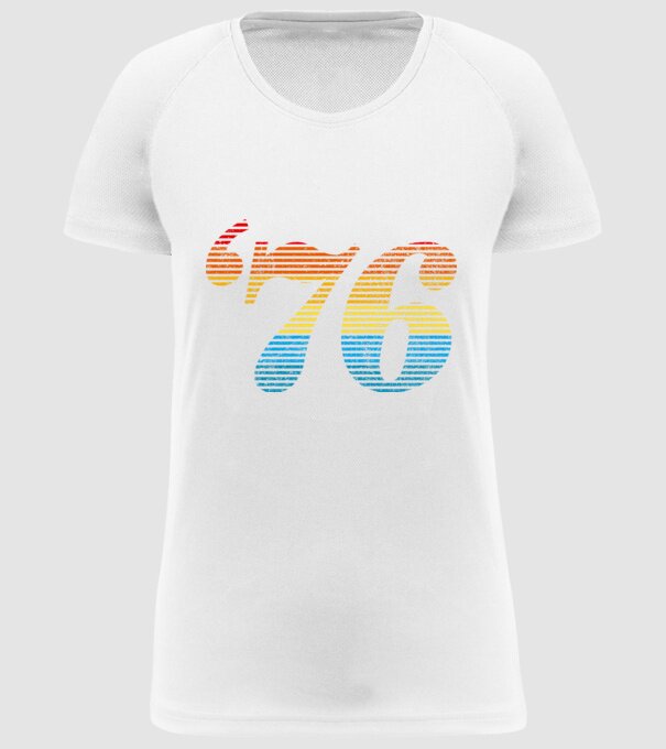 Retro Birthday 1976 model alb pe tricou