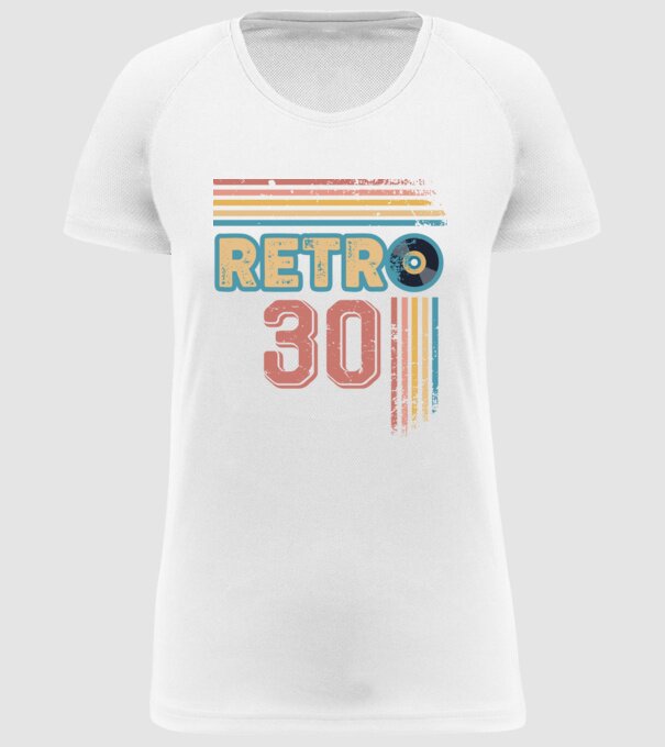 Retro 30 Birthday model alb pe tricou