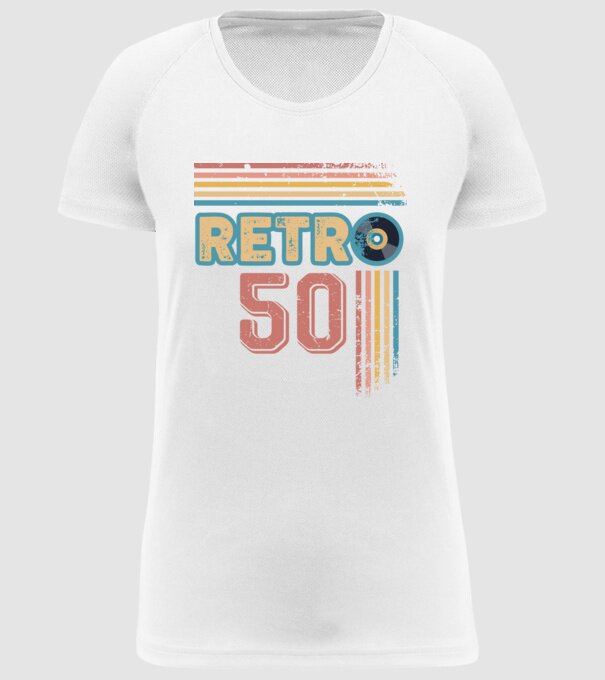 Retro 50 Birthday model alb pe tricou
