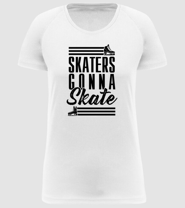 Skaters gonna skate model alb pe tricou