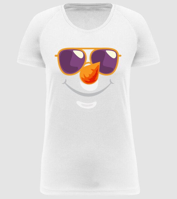 Snowman face model alb pe tricou