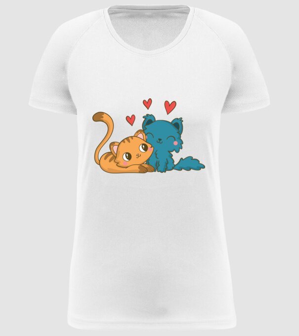 PISICUȚE ÎNDRĂGOSTITE 1 model alb pe tricou
