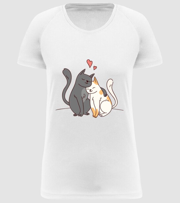 PISICUȚE ÎNDRĂGOSTITE 3 model alb pe tricou