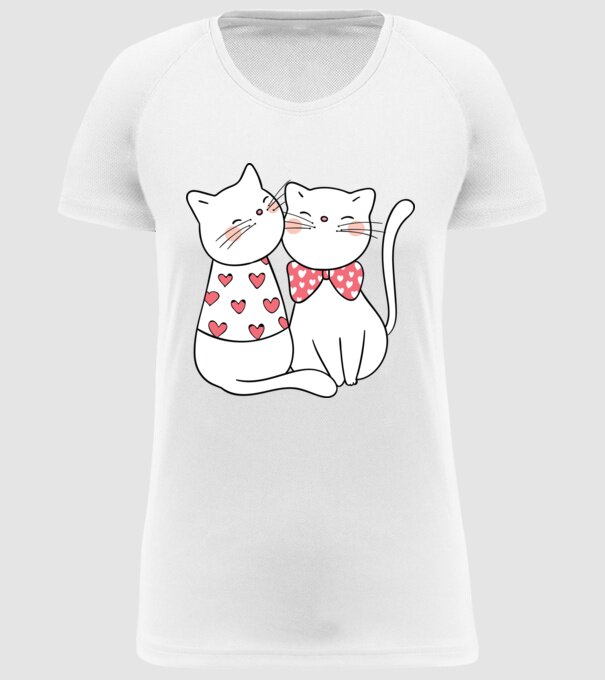 PISICUȚE ÎNDRĂGOSTITE 5 model alb pe tricou