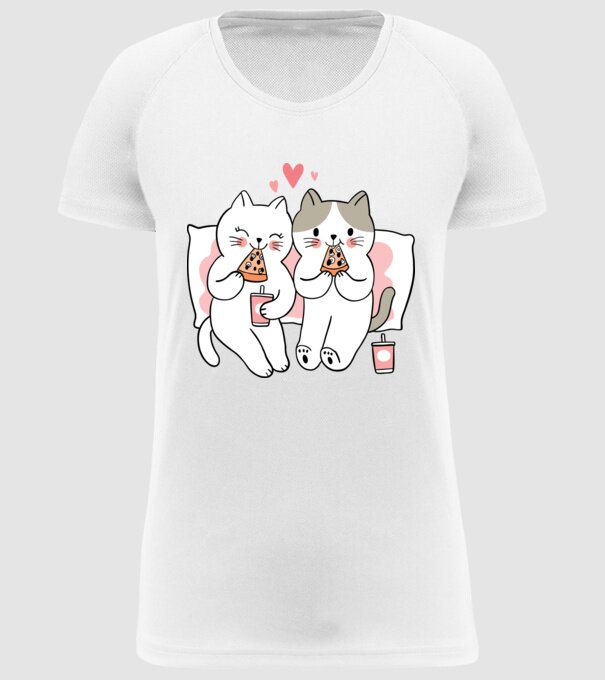 PISICUȚE ÎNDRĂGOSTITE 6 model alb pe tricou