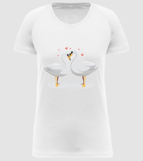 LEBEDE ÎNDRĂGOSTITE model alb pe tricou