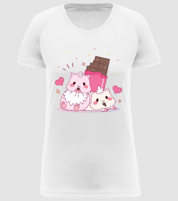 HAMSTERI ÎNDRĂGOSTIȚI 2 model alb pe tricou