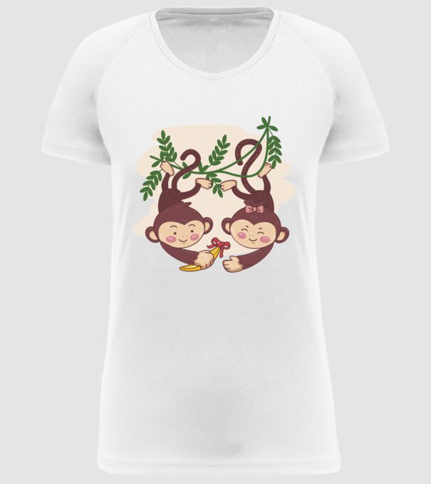 MAIMUȚE ÎNDRĂGOSTITE model alb pe tricou