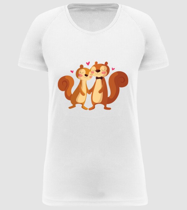 VEVERIȚE ÎNDRĂGOSTITE model alb pe tricou