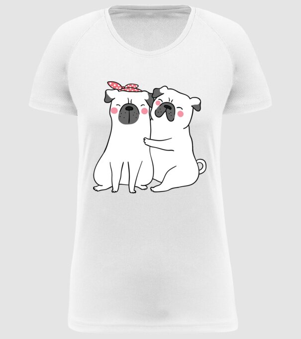 MOPȘI ÎNDRĂGOSTIȚI model alb pe tricou
