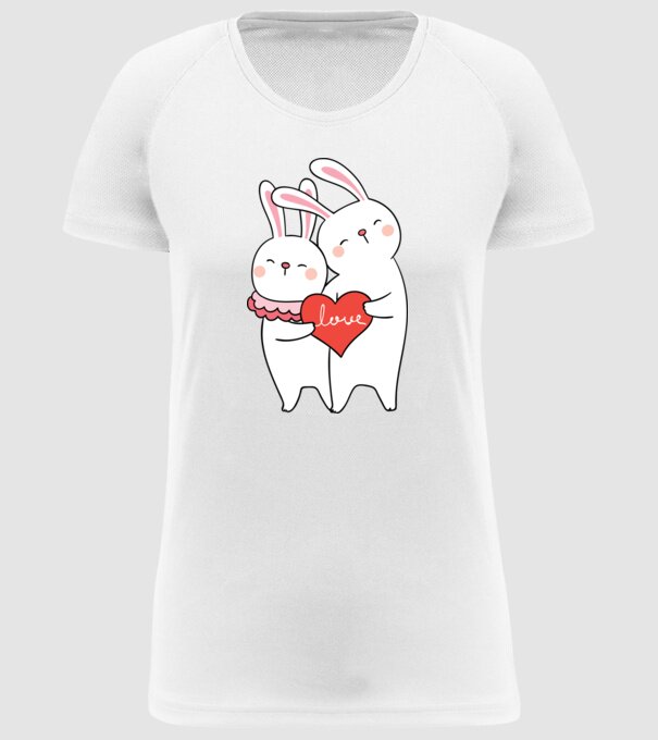IEPURAȘI ÎNDRĂGOSTIȚI 2 model alb pe tricou
