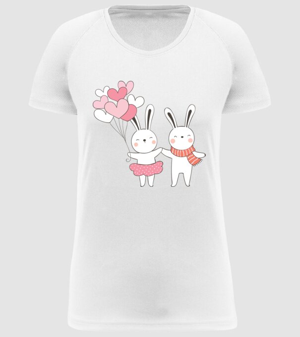 IEPURAȘI ÎNDRĂGOSTIȚI 3 model alb pe tricou