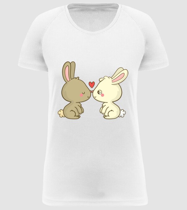 IEPURAȘI ÎNDRĂGOSTIȚI model alb pe tricou