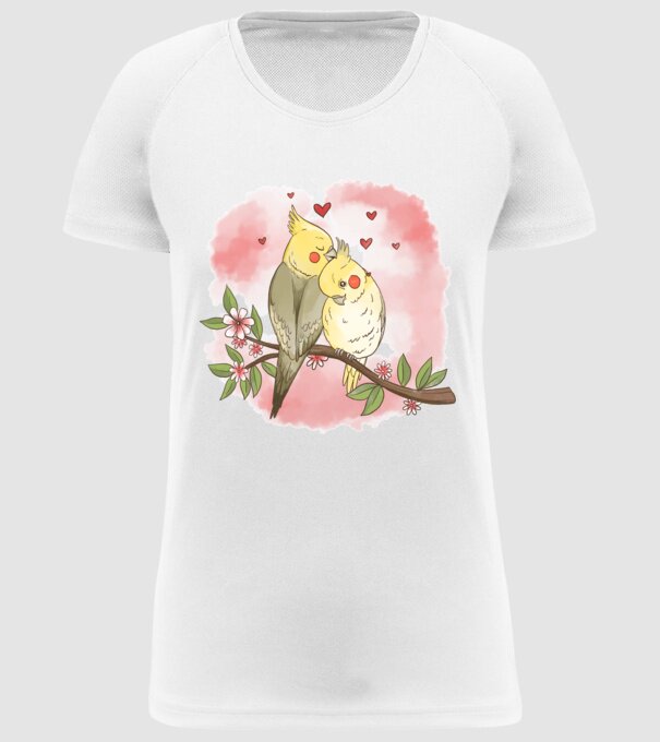 PAPAGALI ÎNDRĂGOSTIȚI 3 model alb pe tricou