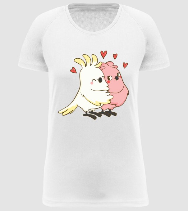 PAPAGALI ÎNDRĂGOSTIȚI model alb pe tricou