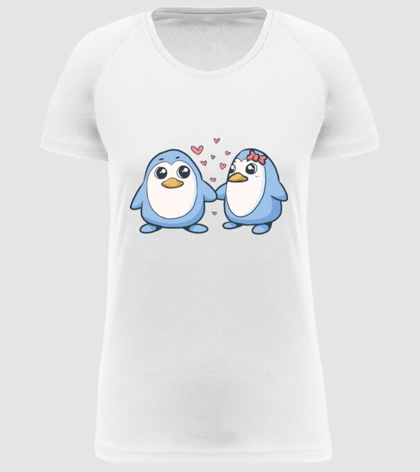 PINGUIN ÎNDRĂGOSTIT 2 model alb pe tricou