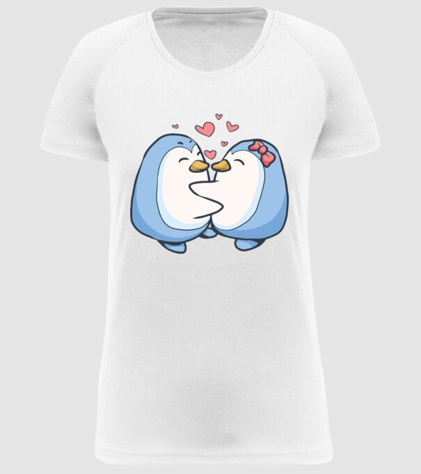PINGUIN ÎNDRĂGOSTIT 3 model alb pe tricou