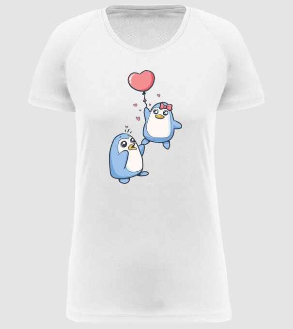 PINGUIN ÎNDRĂGOSTIT 4 model alb pe tricou