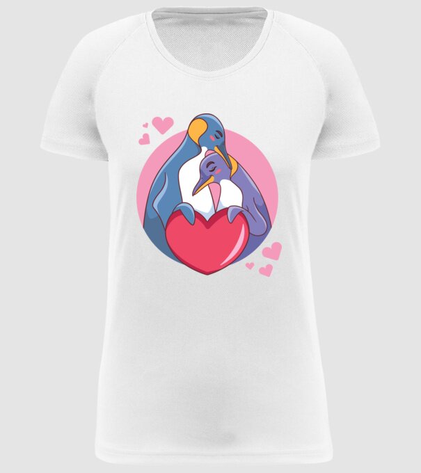 PINGUIN ÎNDRĂGOSTIT 5 model alb pe tricou