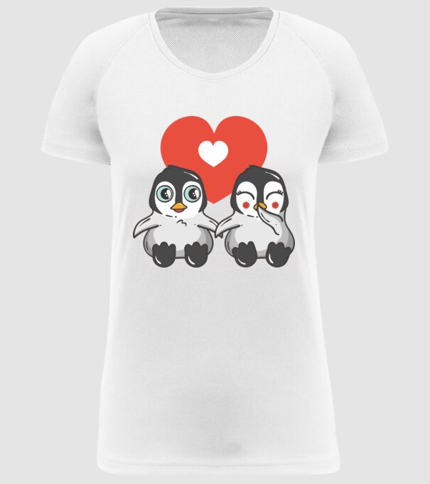 PINGUINI ÎNDRĂGOSTIȚI 7 model alb pe tricou