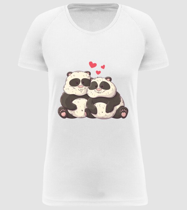 URȘI PANDA DOLOFANI ÎNDRĂGOSTIȚI model alb pe tricou