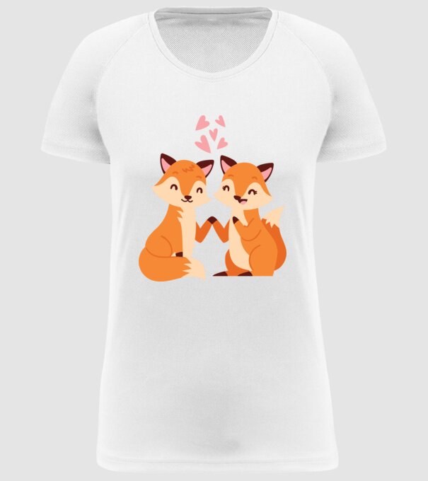 VULPI ÎNDRĂGOSTITE model alb pe tricou