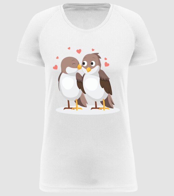 VRĂBII ÎNDRĂGOSTITE model alb pe tricou