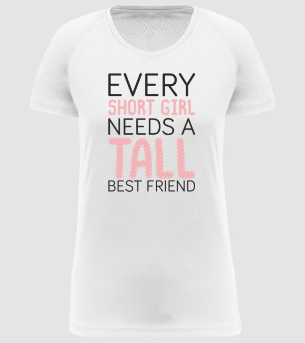 Tall Friend model alb pe tricou