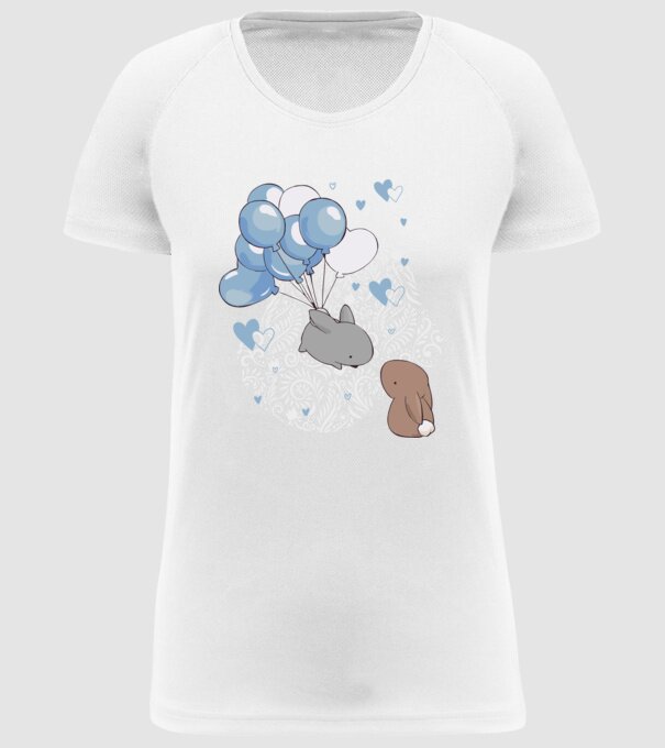 Tu ești melodia inimii mele iepurași model alb pe tricou