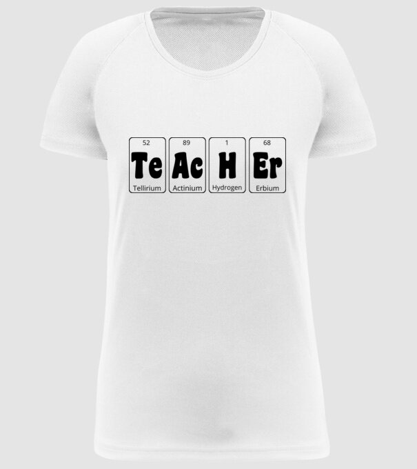 Teacher periodic model alb pe tricou