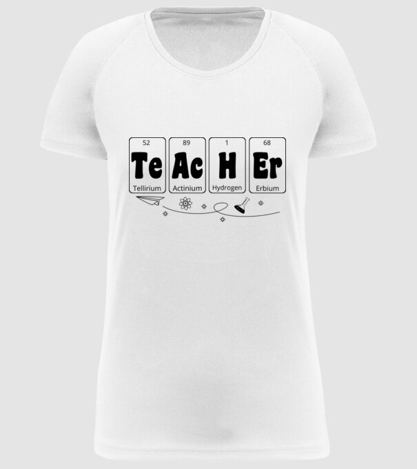 Teacher periodic model alb pe tricou